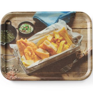 Taca antypoślizgowa do serwowania tasty fish chips 330 x 430 mm - Hendi 508022 Hendi