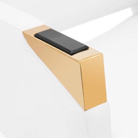 Fotel fryzjerski barberski kosmetyczny z podnóżkiem Physa PENRYN - biało złoty Physa