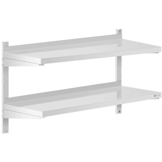 Półka ścienna wisząca gastronomiczna podwójna z regulacją STAL 100 x 40 cm Royal Catering
