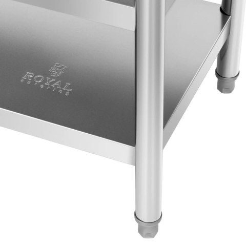 Stół blat roboczy centralny stalowy 2 półki 100 x 60 cm do 600 kg Royal Catering