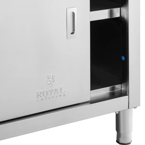 Stół blat roboczy przyścienny z szafką rantem drzwi suwane 180 x 70 x 97 cm Royal Catering