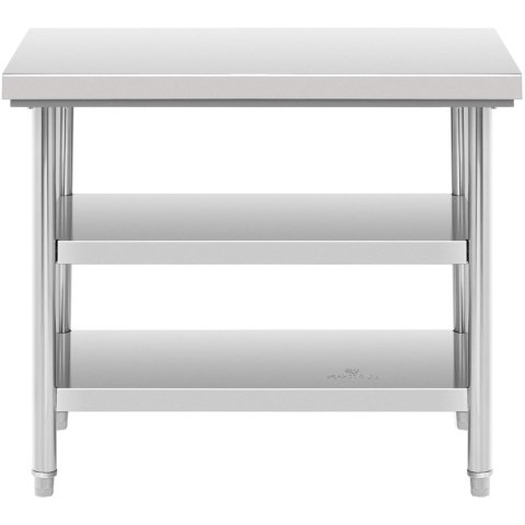 Stół blat roboczy stalowy nierdzewny z 2 półkami 100x70cm Royal Catering