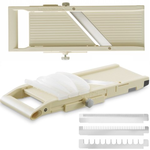 Szatkownica mandolina japońska do plastrów słupków 3 wymienne ostrza Shogun 380 x 158 mm Hendi