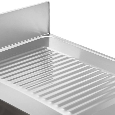 Zlew basen dwukomorowy z ociekaczem półką i rantem 140 x 60 x 97 cm Royal Catering