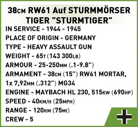 Klocki 38 cm Sturmmorser Sturmtiger Cobi Klocki