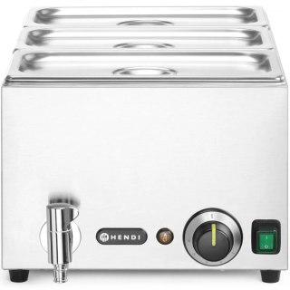 Bemar podgrzewacz do potraw z kranem 3x GN 1/3 100 mm z pokrywkami 1000 W Hendi