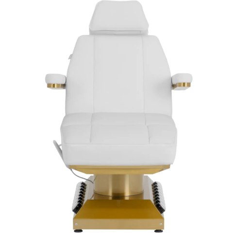 Fotel kosmetyczny SPA podgrzewany 4 silniki 200 kg MARSALA - biało złoty Physa