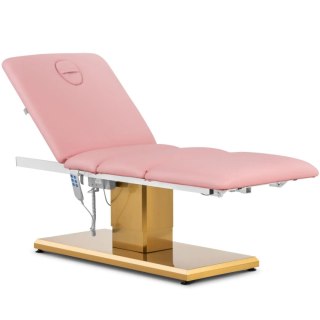 Fotel kosmetyczny do masażu tatuażu SPA 150 kg VITERBO - różowo złoty Physa
