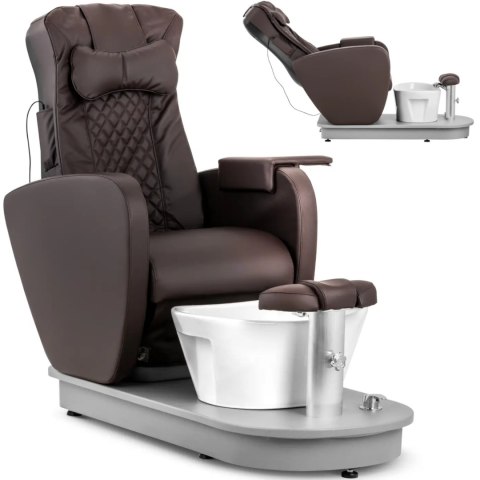 Fotel podologiczny kosmetyczny do pedicure z brodzikiem elektryczny BOGOTA - brązowy Physa