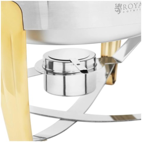 Podgrzewacz bemar bufetowy do potraw na pastę okrągły z pokrywą rolltop 6 l Royal Catering