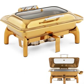 Podgrzewacz do potraw bufetowy na pastę z okienkiem GN 1/1 9 l - złoty Royal Catering