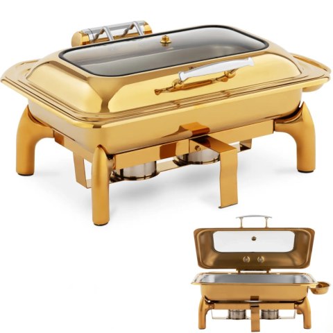 Podgrzewacz do potraw bufetowy na pastę z okienkiem GN 1/1 9 l - złoty Royal Catering