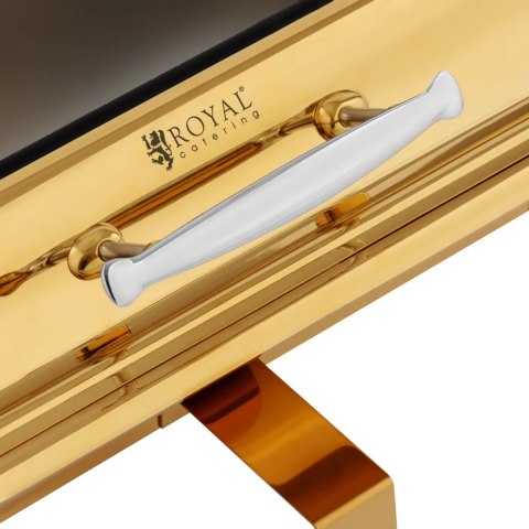 Podgrzewacz do potraw bufetowy na pastę z okienkiem GN 1/1 9 l - złoty Royal Catering