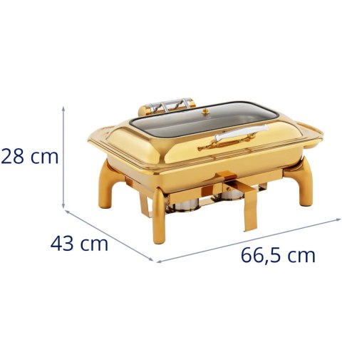 Podgrzewacz do potraw bufetowy na pastę z okienkiem GN 1/1 9 l - złoty Royal Catering