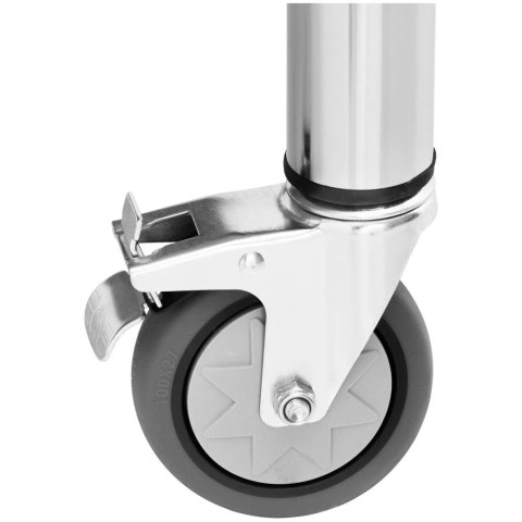 Stół blat roboczy przyścienny z rantem na kółkach 1 półka 120 x 60 cm do 158 kg Royal Catering