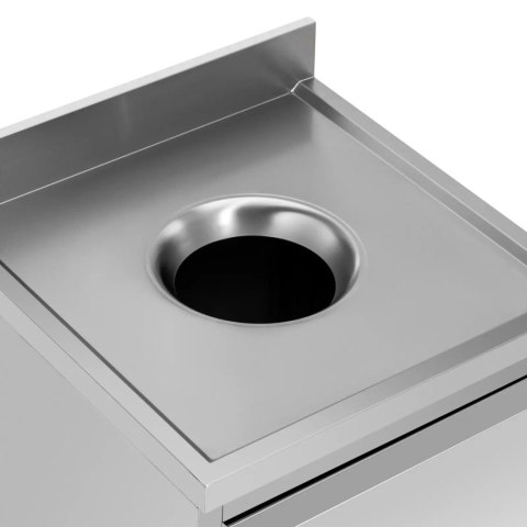 Szafka na kosz pojemnik na śmieci z wysuwanym frontem otworem wrzutowym STAL 50 l Royal Catering