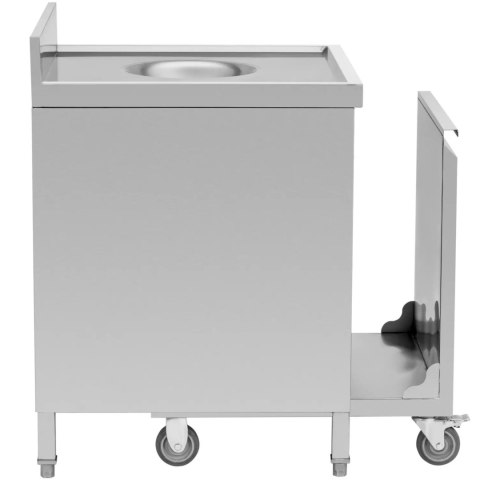 Szafka na kosz pojemnik na śmieci z wysuwanym frontem otworem wrzutowym STAL 50 l Royal Catering