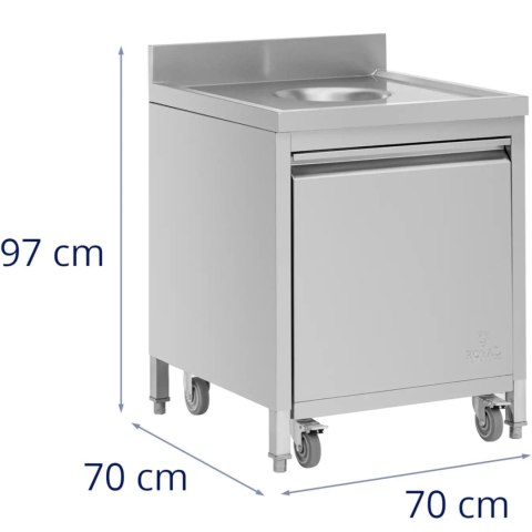 Szafka na kosz pojemnik na śmieci z wysuwanym frontem otworem wrzutowym STAL 50 l Royal Catering