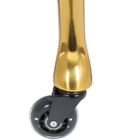 Taboret stołek kosmetyczny na kółkach do 150 kg WORCESTER - czarno złoty Physa