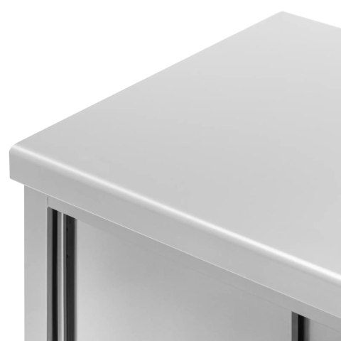 Stół blat roboczy centralny z szafką przelotową STAL 120 x 70 cm Royal Catering