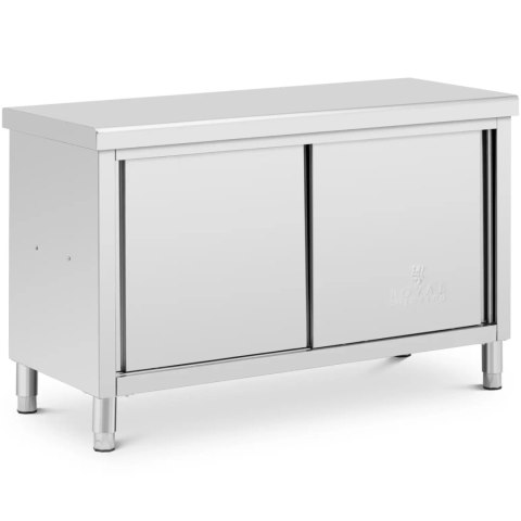 Stół blat roboczy centralny z szafką przelotową STAL 140 x 60 cm Royal Catering
