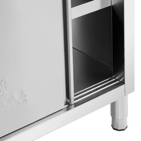 Stół blat roboczy centralny z szafką przelotową STAL 140 x 60 cm Royal Catering