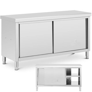 Stół blat roboczy centralny z szafką przelotową STAL 160 x 60 cm Royal Catering