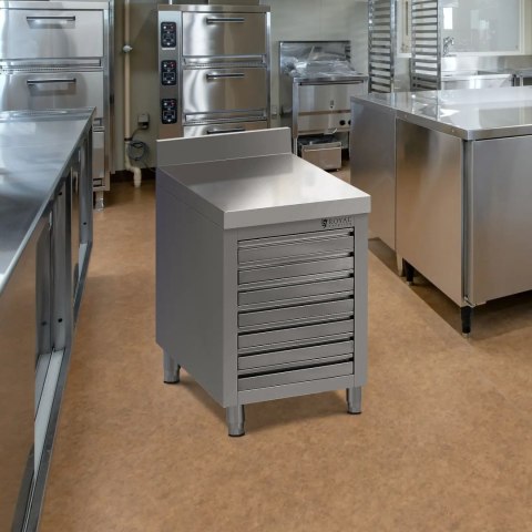 Szafka gastronomiczna na ciasto do pizzy z rantem 7 szuflad 50 x 70 cm Royal Catering