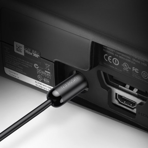 Kabel przewód optyczny audio Toslink SPDIF 1m - czarny UGREEN