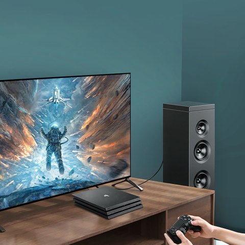 Kabel przewód optyczny audio Toslink SPDIF 1m - czarny UGREEN