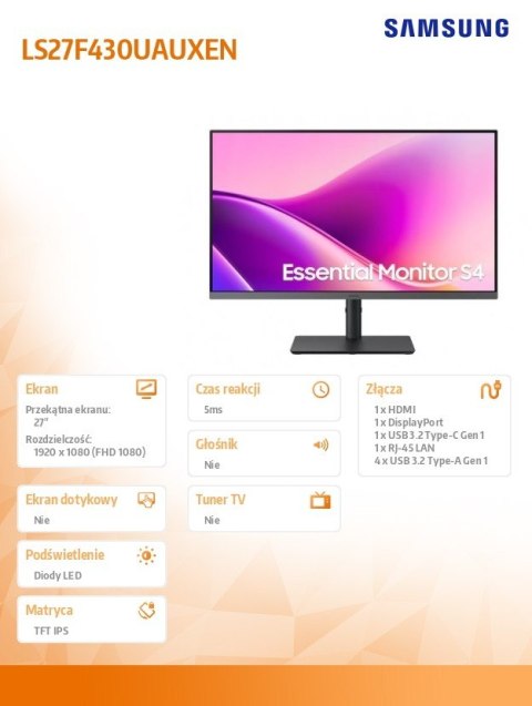 Monitor 27 cali LS27F430UAUXEN Samsung
