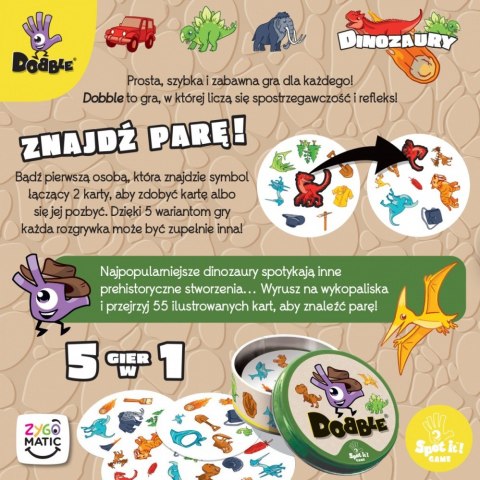 Gra Dobble Dinozaury Rebel