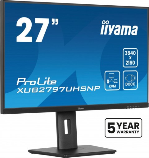 Monitor 27 cali XUB2797UHSNP-B1, 4K, IPS, DP, HDMI, USB-C, Pivot, HAS /5y/ IIYAMA
