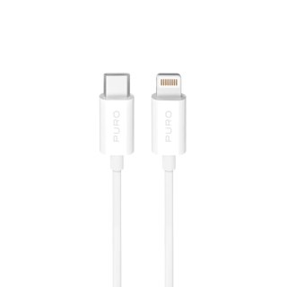 Kabel przewód USB-C - iPhone Lightning TPE 20W 2m - biały PURO