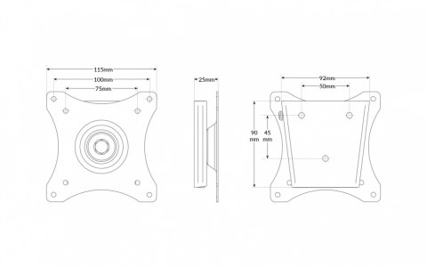 GD03 Uchwyt ścienny monitora VESA 75x75 - 100x100 10 kg Edbak