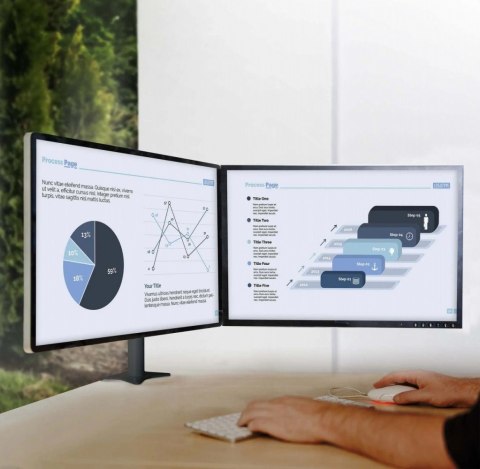 Uchwyt biurkowy Dual monitor 75x75 20KG 360ST SV06 Edbak