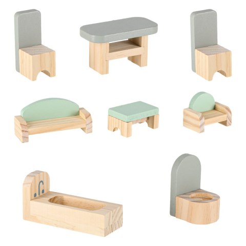 Domek dla lalek drewniany LULILO Peonio 70cm LED róż Kik Sp. z o. o. Sp. k.