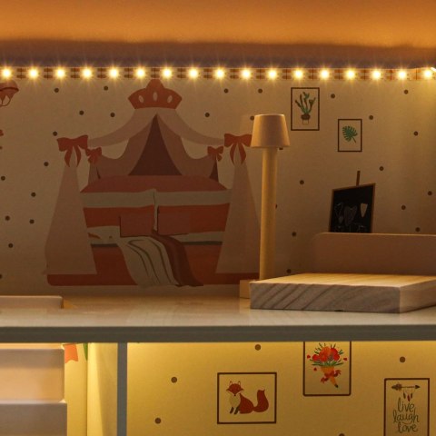 Domek dla lalek drewniany LULILO Peonio 70cm LED róż Kik Sp. z o. o. Sp. k.