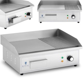 Grill elektryczny płyta grillowa gładka ryflowana 548 x 350 mm 3000 W Royal Catering