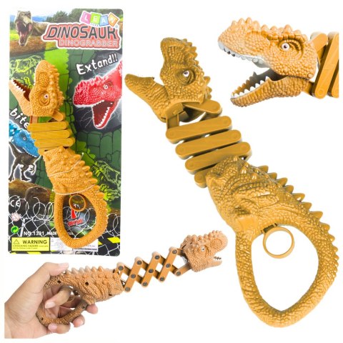 Gryzący Dinozaur Chwytak Pistolet Brązowy LEAN TOYS