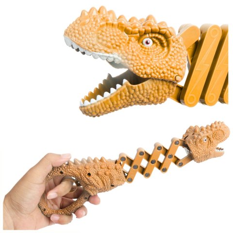 Gryzący Dinozaur Chwytak Pistolet Brązowy LEAN TOYS