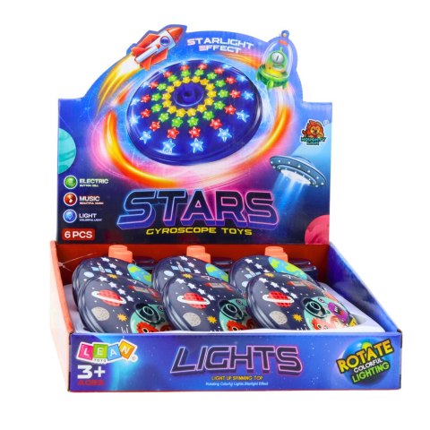 Kolorowy Świecący Dysk Kosmos Ufo Kręcący Bączek Spinning Top LEAN TOYS