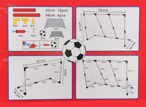 Ogrodowa Bramka 2w1 do Piłki Nożnej dla dzieci 3+ Zabawka sportowa + Piłka + Pompka + 8 Śledzi