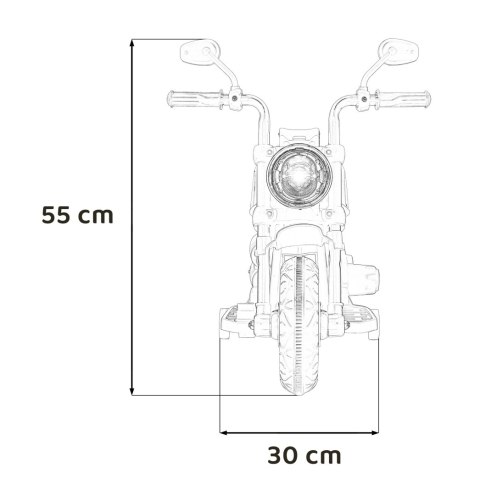 Motorek Chopper FASTER na akumulator dla dzieci Szary + Radio FM + Panel audio + LED