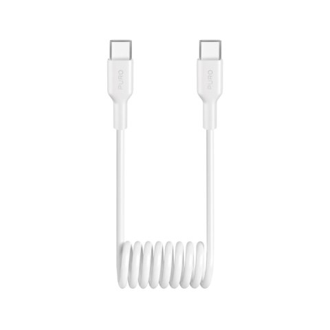 Kabel przewód spiralny USB-C 25W 1m - biały PURO