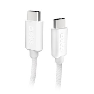 Kabel przewód w oplocie USB-C 60W 1.5m - szary SBS