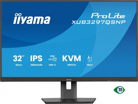 Monitor 32 cale XUB3297QSNP-B1 IPS,QHD,USB-C DOCK (95W), USB HUB 4x, KVM, RJ45 IIYAMA