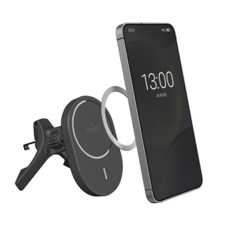 Uchwyt samochodowy do telefonu z ładowarką Qi2 MagSafe 15W - czarny PURO