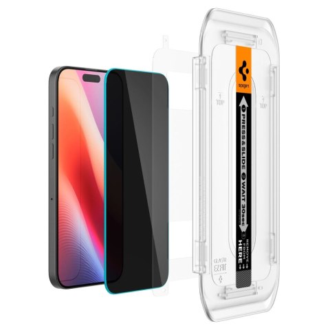 Szkło hartowane prywatyzujące z ramką montażową na iPhone 16 Pro Max - 2 szt. SPIGEN