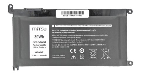 Bateria do Dell Vostro 14 (5468), Inspiron 15 (5568) 3400mAh (39 Wh) 11.4 Volt Mitsu